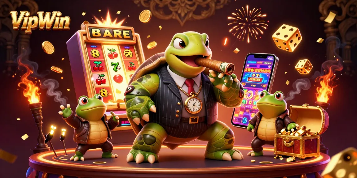 Engage in thrilling gameplay at VipWin, featuring a massive golden jackpot slot machine and vibrant casino elements.