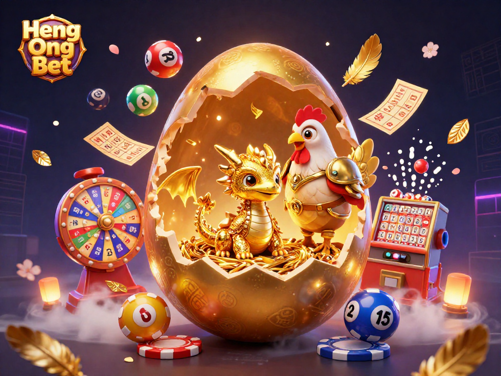 Experience the excitement with Heng Ong Bet featuring a vibrant, dynamic 3D casino scene.