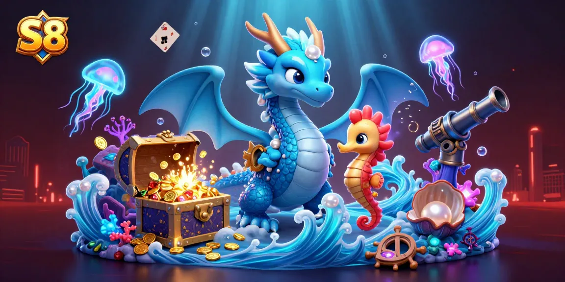 S8 offers an immersive underwater casino adventure featuring a majestic dragon and vibrant sea creatures.