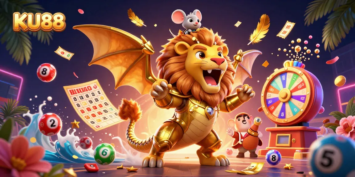 Engage in thrilling lottery games with KU88, featuring vibrant dynamics and colorful elements.