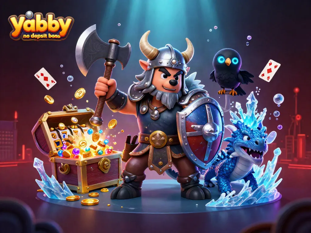 Engage with the yabby no deposit bonus featuring vivid characters and casino elements in an exciting 3D scene.
