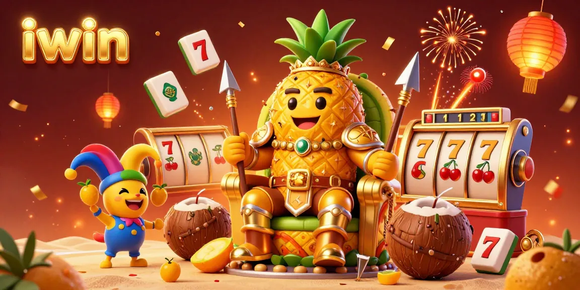 Win big at iwin with our vibrant casino illustration featuring lively characters and themed gaming elements.