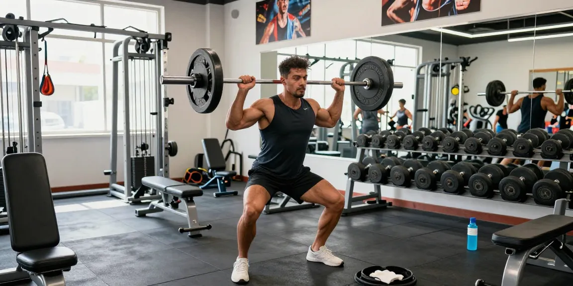 Bodybuilder lifting weights in a gym, showcasing Prime Pharma Steroids' effectiveness for muscle growth.