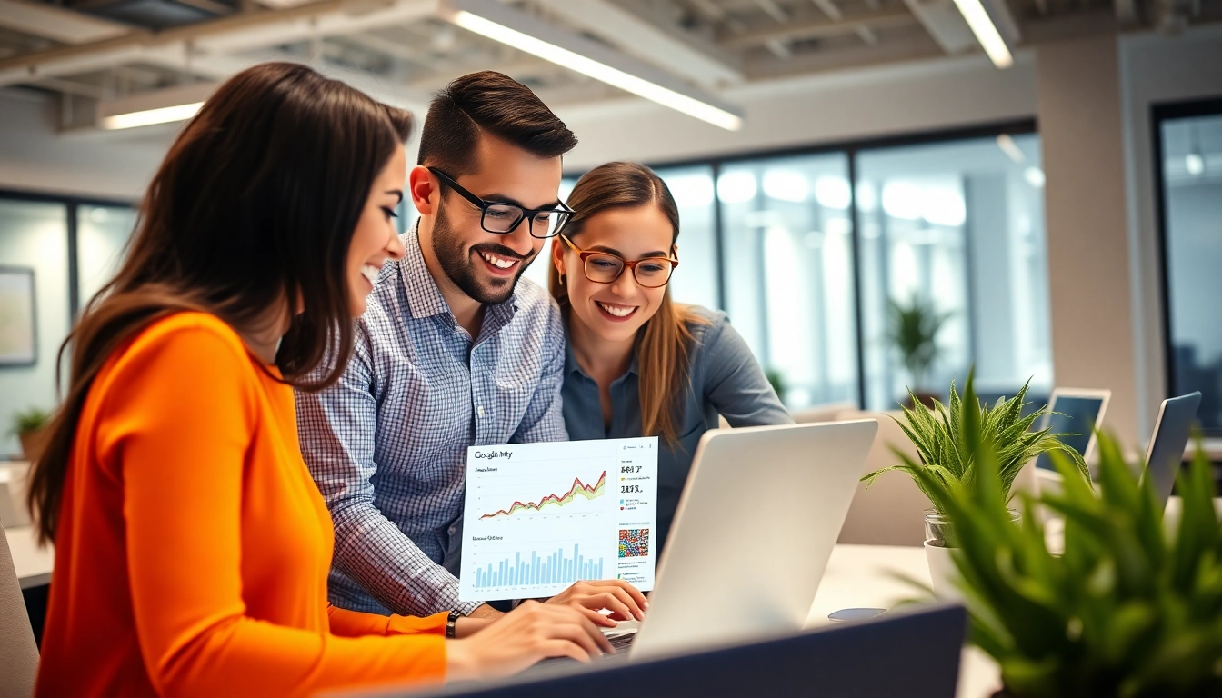 Mejora tu visibilidad con agencia de google my business mientras un equipo analiza métricas.