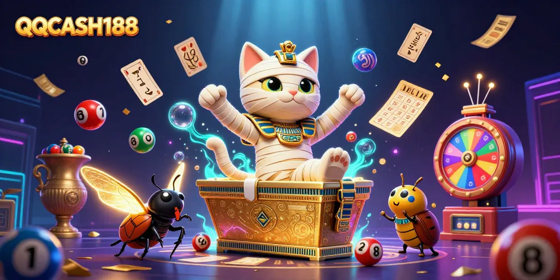 Experience thrilling gameplay with QQCASH188 in a vibrant 3D casino scene.