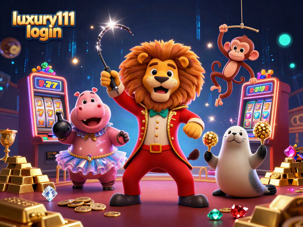 Engage with luxury111 login for thrilling spins on slot machines amid dazzling casino characters.