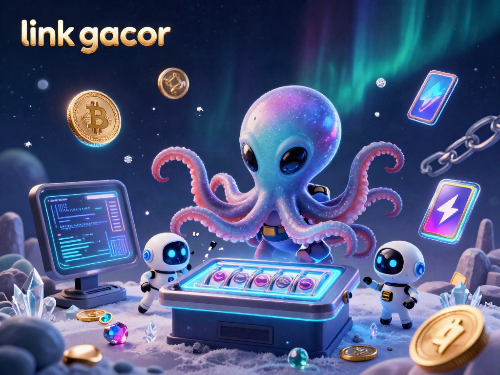 Engage in thrilling gameplay at link gacor with a dynamic 3D illustration of a space-themed slot machine experience.