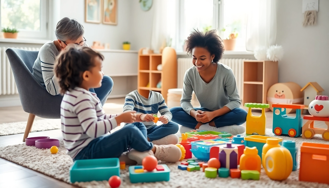 Engaging Play Therapy session showcasing a child enjoying toys to express emotions.