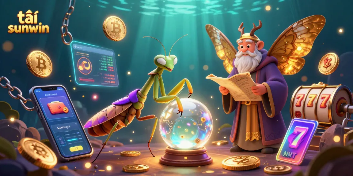 Engage in thrilling action with tải sunwin as a fortune teller, moth librarian, and glowing crypto elements fill the scene.