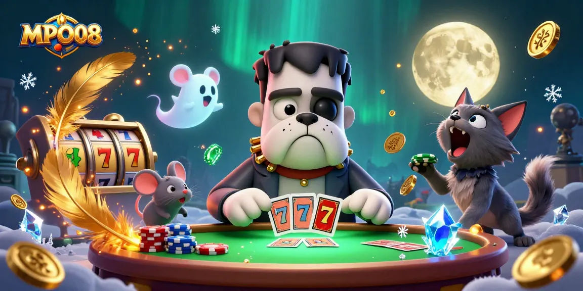MPO08 offers thrilling card games and slot reels in captivating casino scenes.