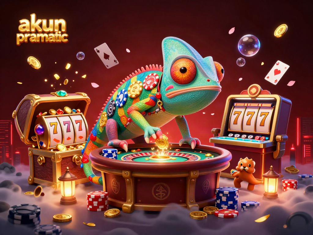 Win big with akun pragmatic at an exciting casino scene filled with vibrant slot elements.