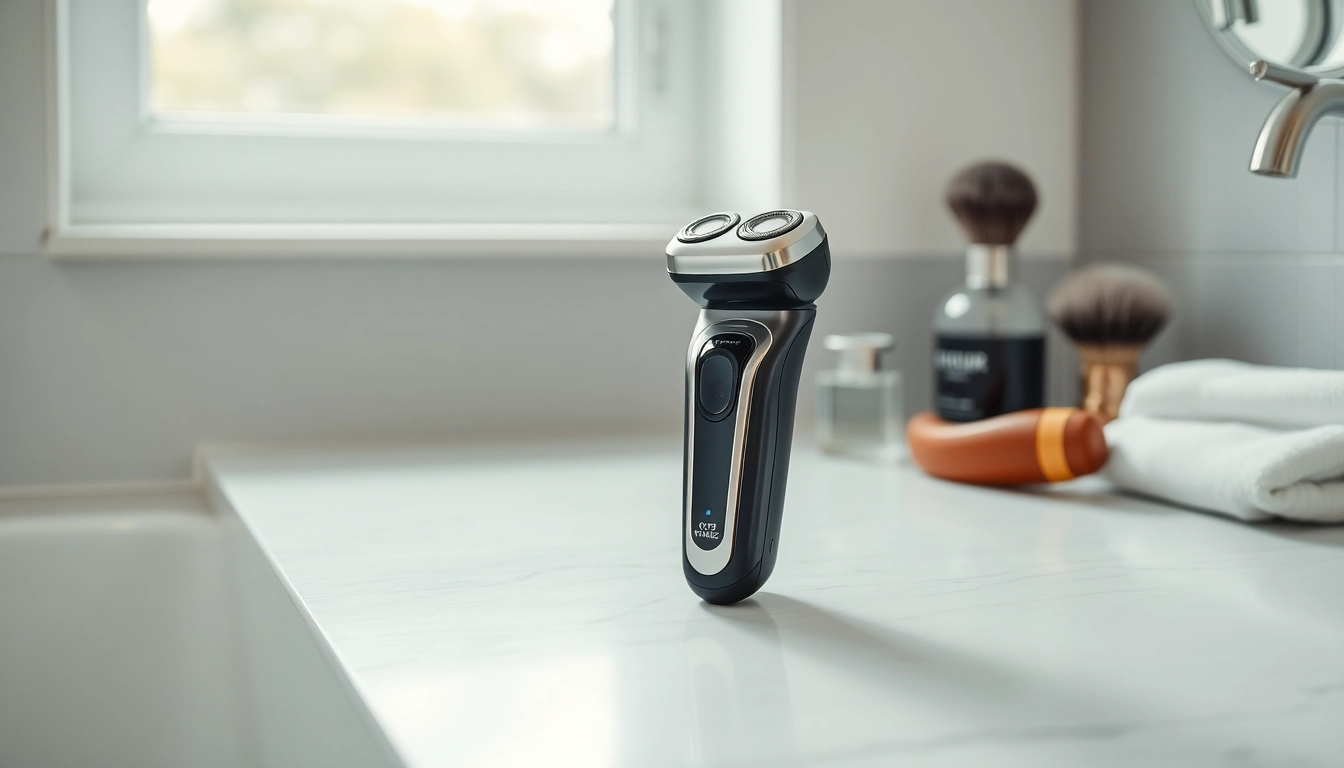 Trim with precision using the electric foil shaver, showcasing its sleek design and superior performance.