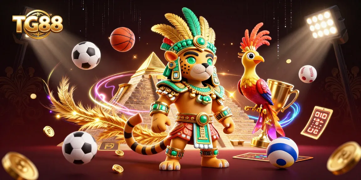 Experience TG88 casino excitement with vibrant sports elements and dynamic characters.