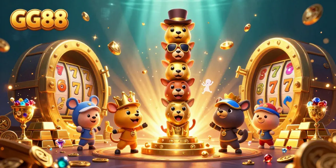 Experience thrilling wins with GG88 in a vibrant online casino setting filled with treasures and excitement.