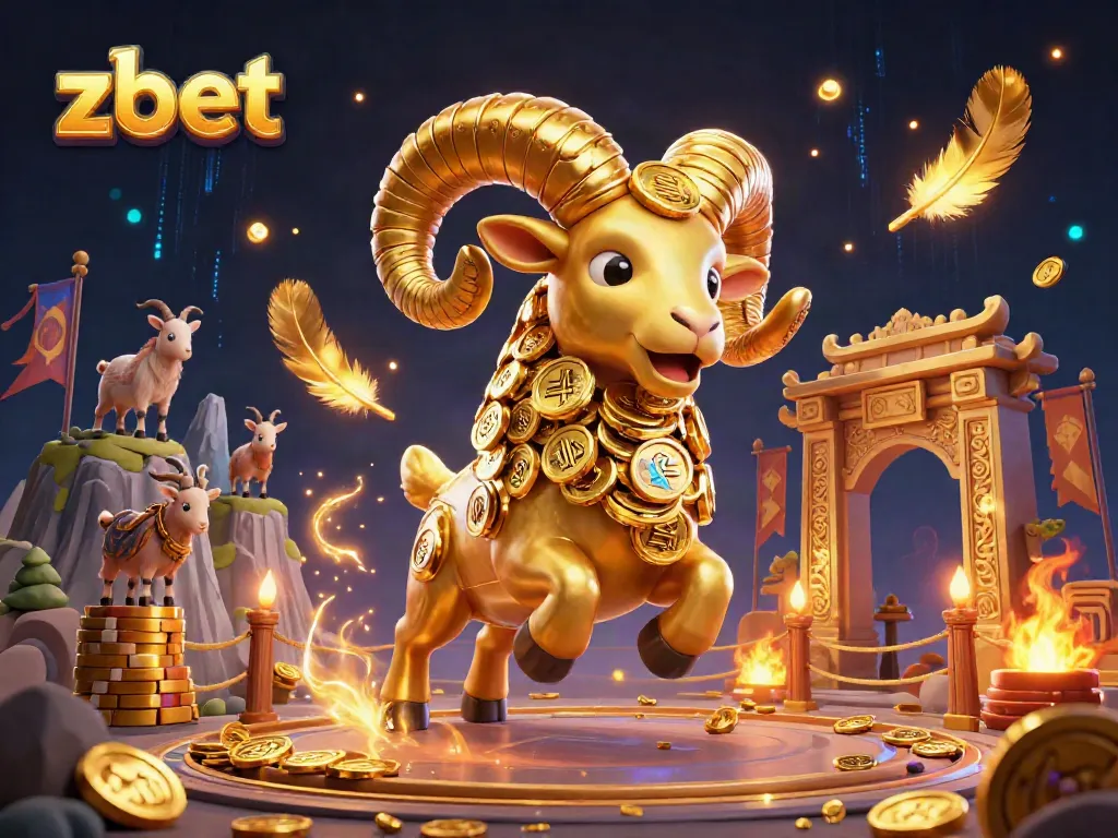 Engage in thrilling gaming at zbet with dynamic visuals featuring golden ram and casino scenes.