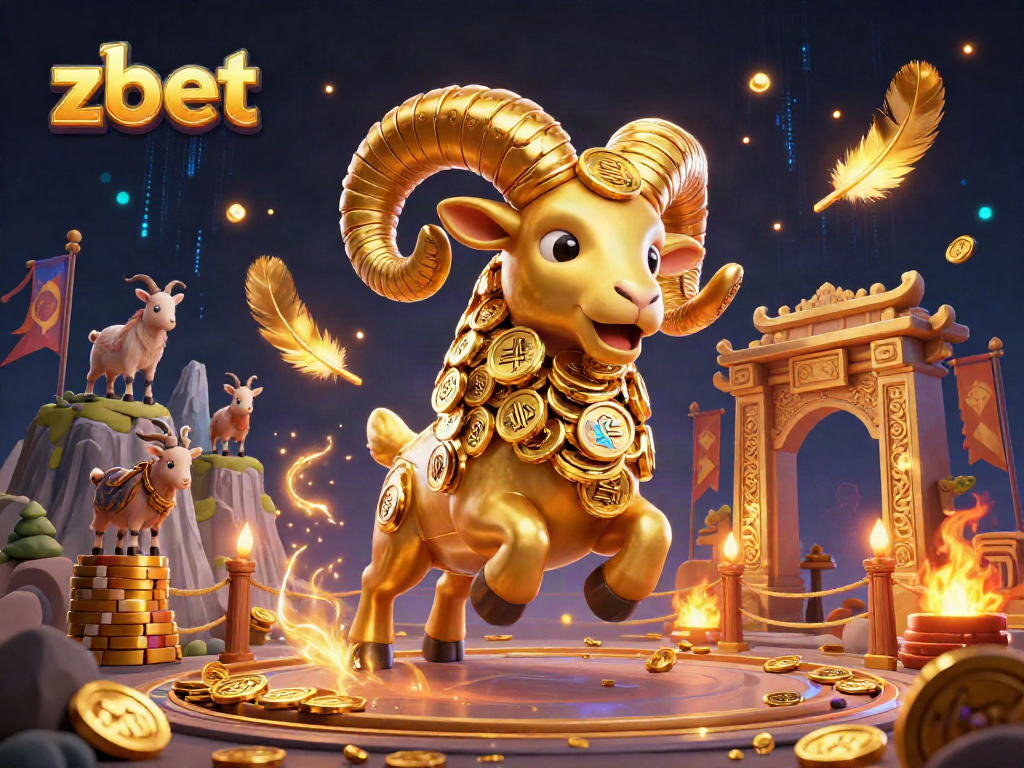 Engage in thrilling gaming at zbet with dynamic visuals featuring golden ram and casino scenes.
