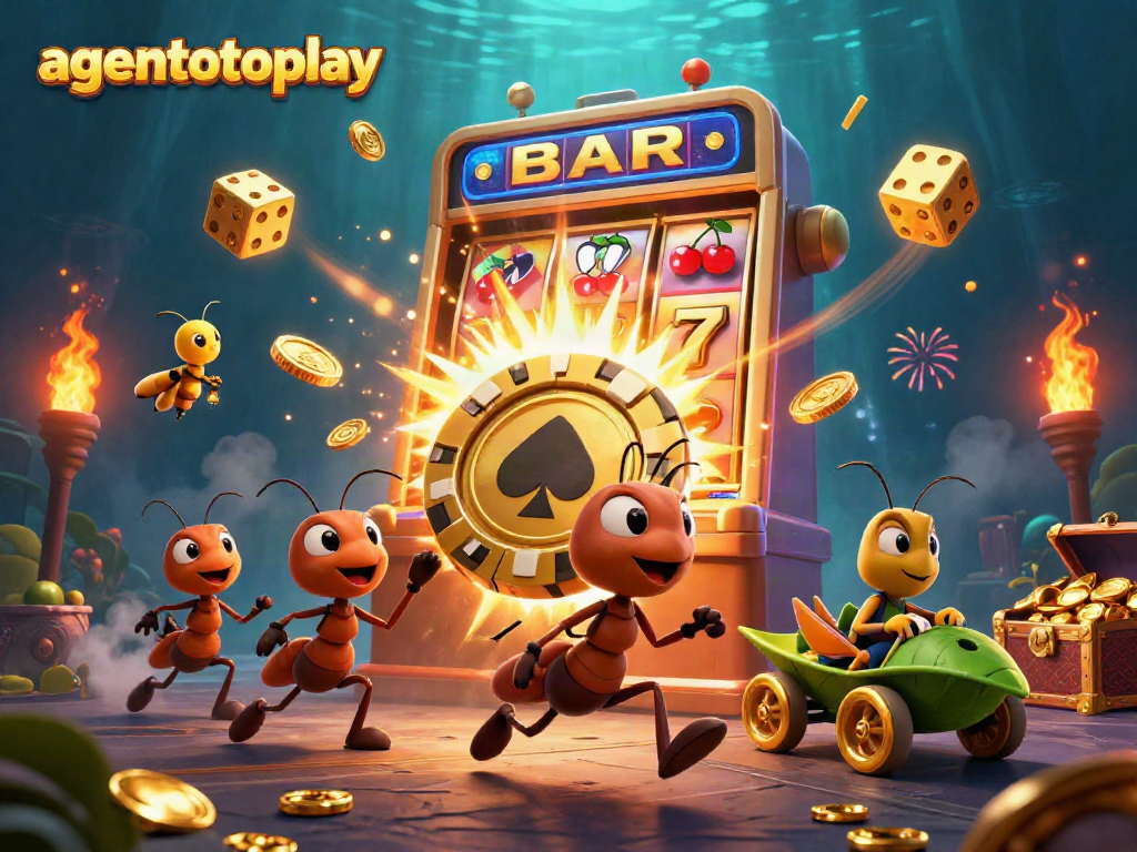 Engage with the exciting agentotoplay world through a vibrant heist featuring ants in a casino.