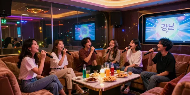강남 달토에서 친구들과 함께 노래 부르는 즐거운 모습