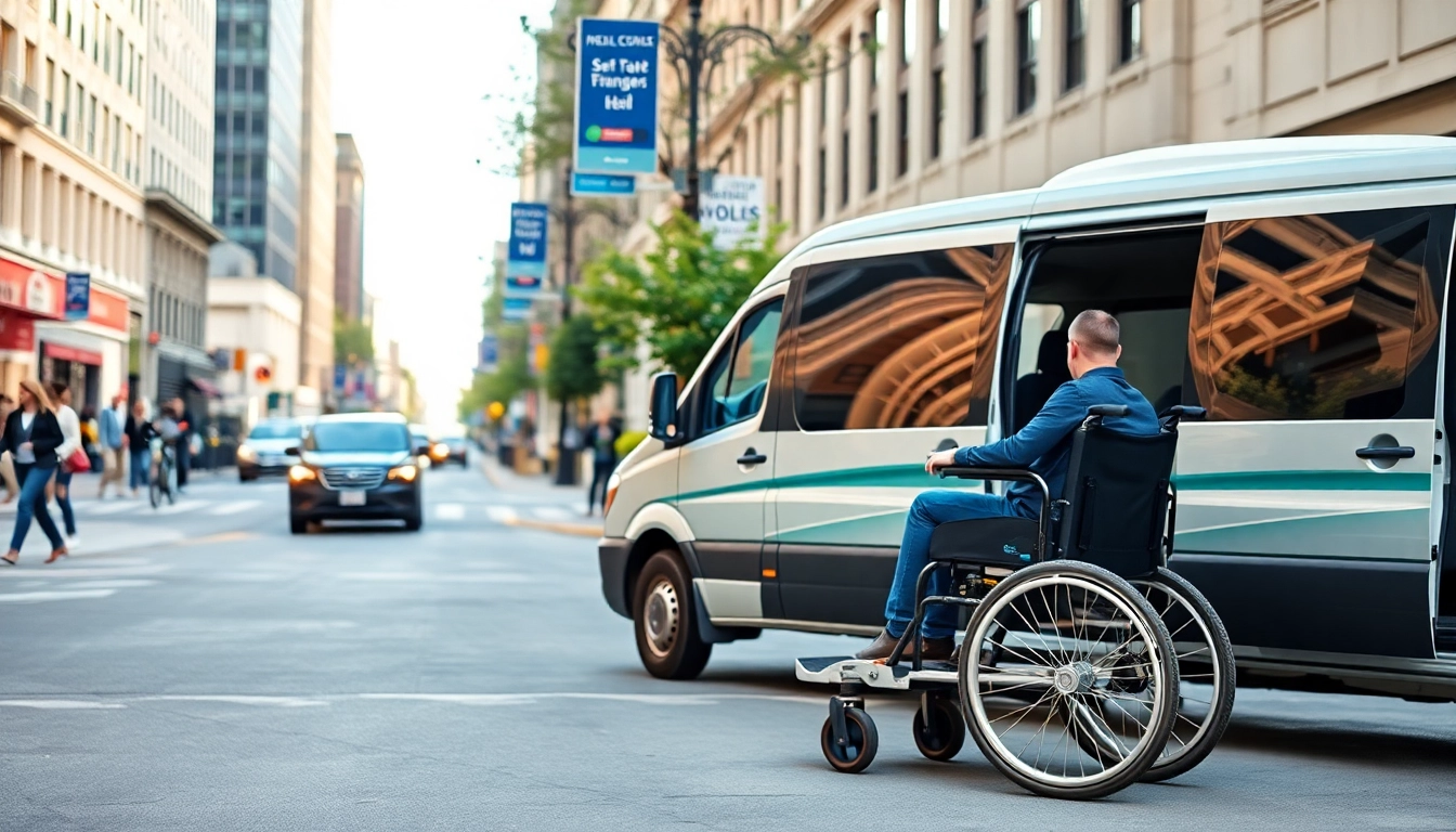 Provide reliable disability transport services through accessible vehicles in vibrant city settings.