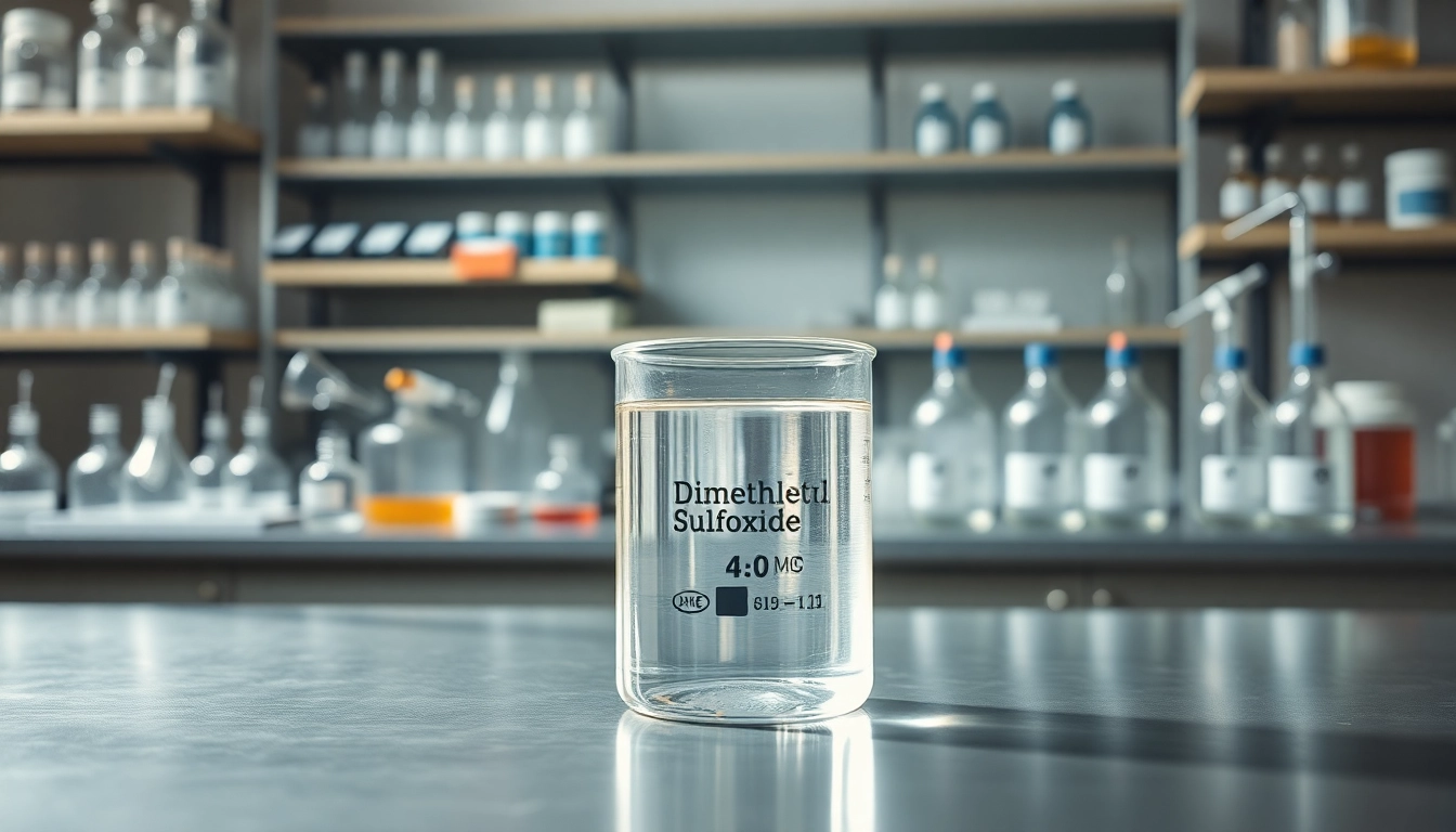 Capture of dimethyl sulfoxide in a laboratory setting, highlighting its clarity and chemical properties.