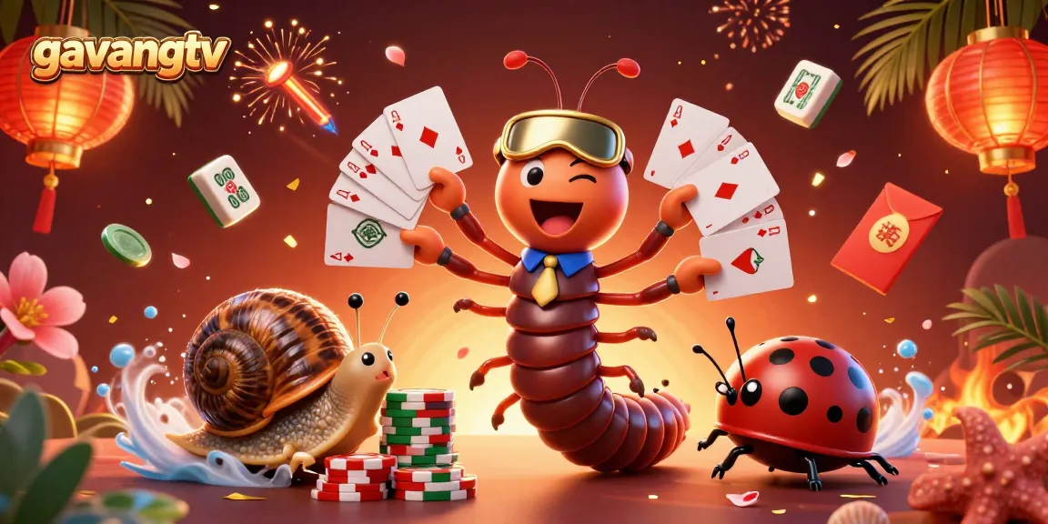 Experience thrilling gameplay with gavangtv in this vibrant 3D casino scene featuring animated characters and engaging elements.