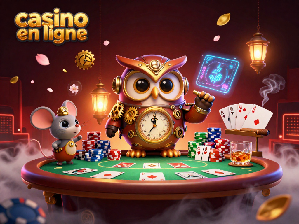 Jouez avec stratégie dans un casino en ligne dynamique avec des personnages colorés et riches en détails.