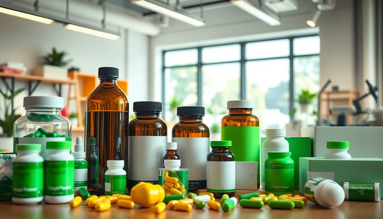 Showcasing Supplement Packaging Services in a professional workspace with a modern design.