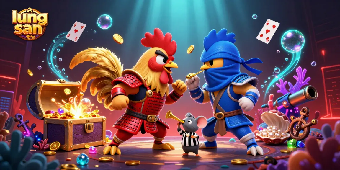 Engage with thrilling moments in lương sơn tv, featuring cartoon roosters locked in action-packed combat.