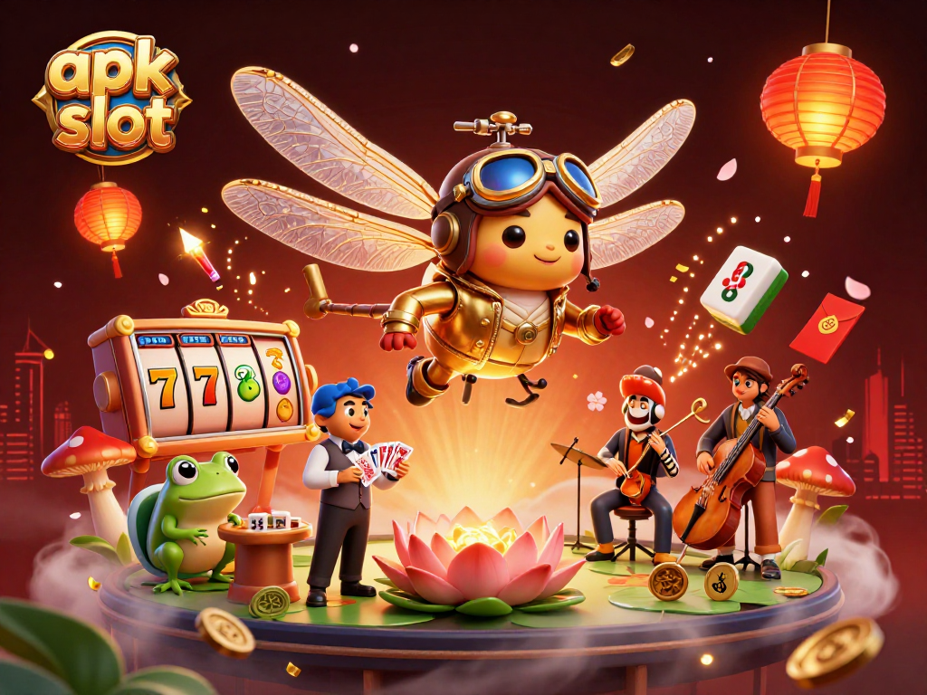 Menangkan jackpot terbaik dengan apk slot melalui ilustrasi kasino yang penuh warna.