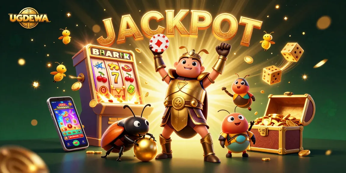 Join the fun at UGDEWA with a vibrant jackpot celebration featuring amazing slot game elements.