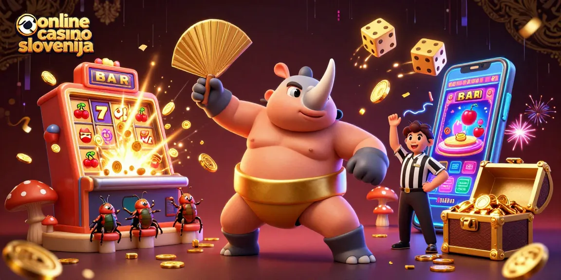 Uživajte v online casino Slovenija z ilustracijo izjemnega srečnega ščurka v zakladovitih igrah.