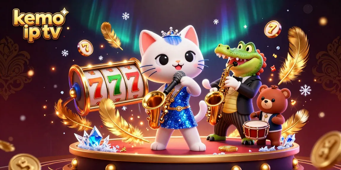 Experience the excitement of kemo ip tv with lively characters in a vibrant casino scene.