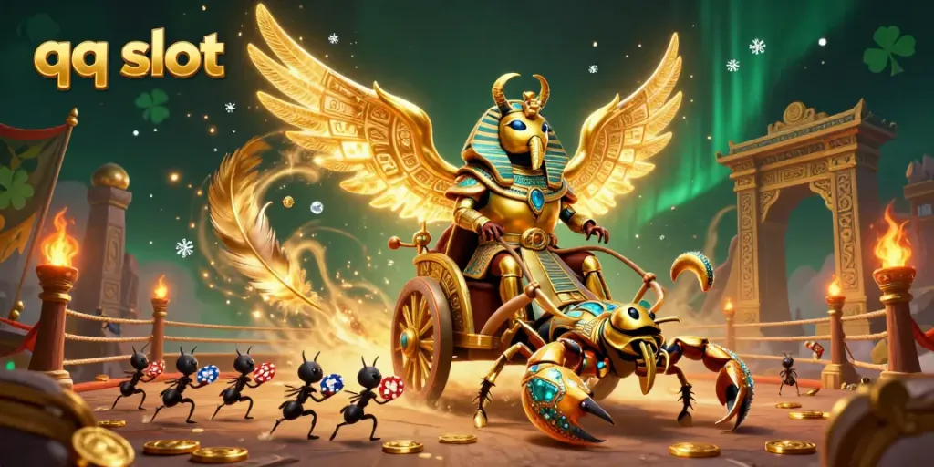 Experience the thrilling qq slot action with vibrant characters and casino elements in a captivating 3D scene.
