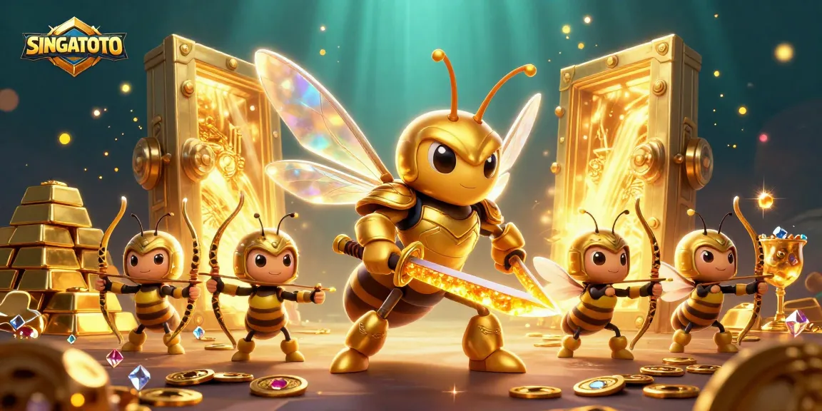 SINGATOTO memenangkan jackpot dengan ilustrasi pemenang yang berkilauan dan berenergi di kasino