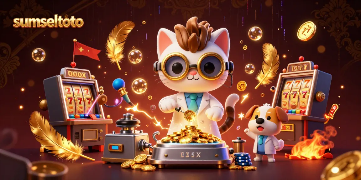 Experience winning moments with sumseltoto in a vibrant 3D casino scene filled with excitement.