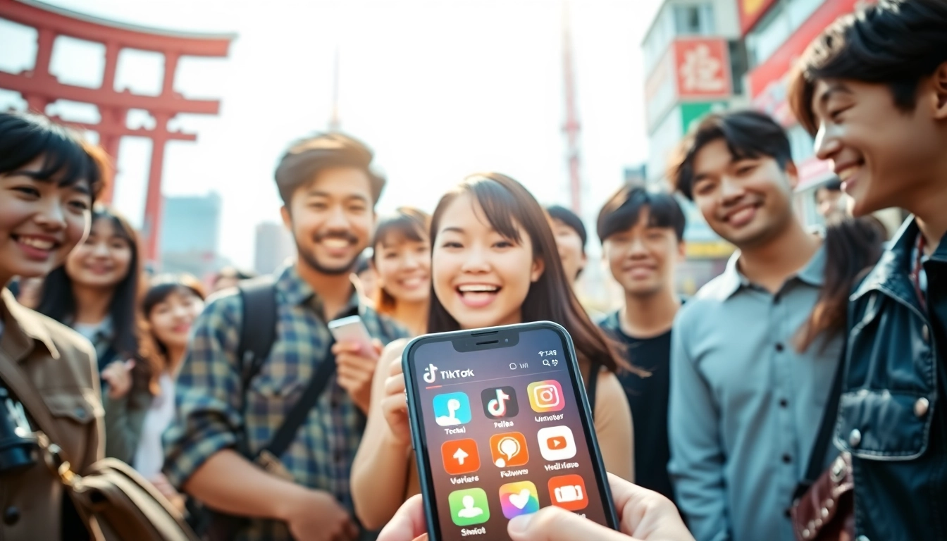 フォロワー日本人購入TikTokフォロワー購のための若者たちの活動的なシーン。