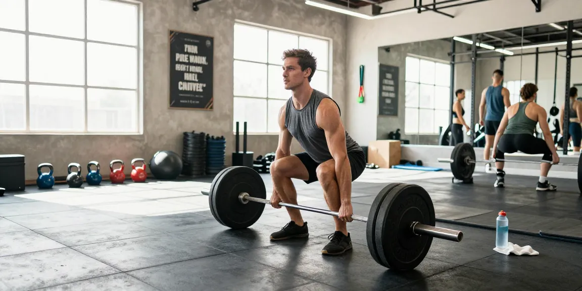 Gym wear men Australia in action, showcasing athletic man deadlifting in a vibrant gym.
