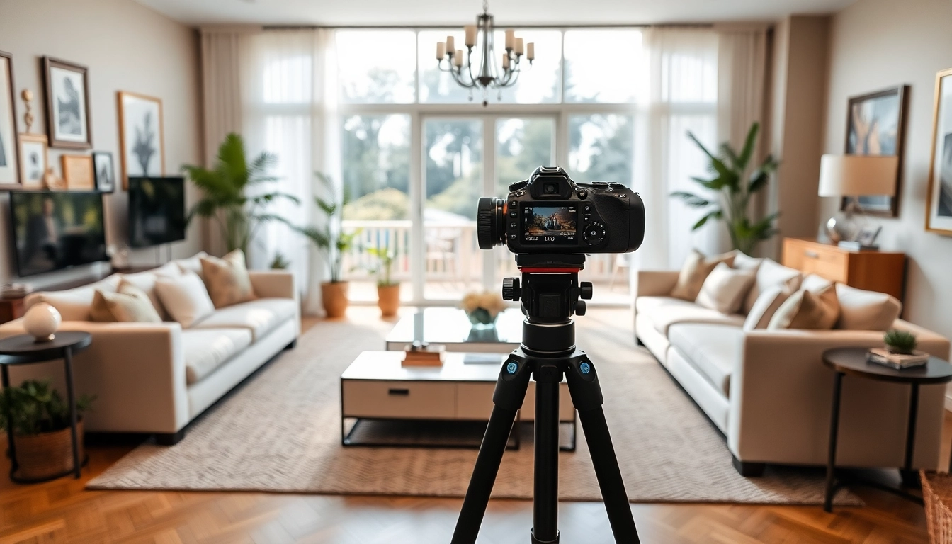 Highlighting Real Estate Photography with elegantly staged living room and natural lighting.