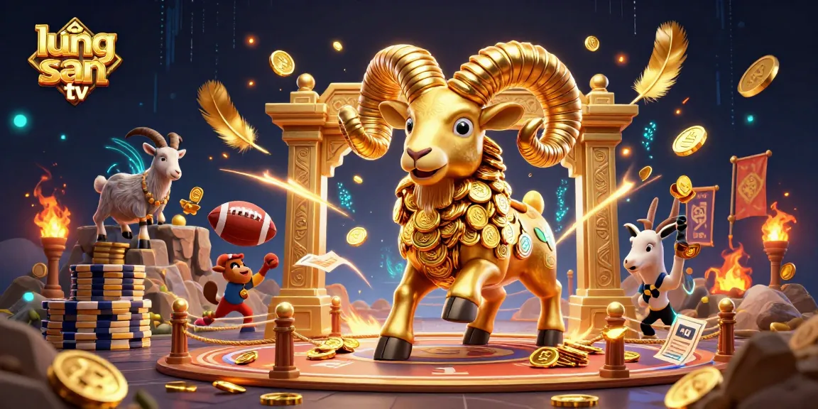 Experience thrilling sports betting action with lương sơn tv’s immersive scene featuring a golden ram and dynamic elements.
