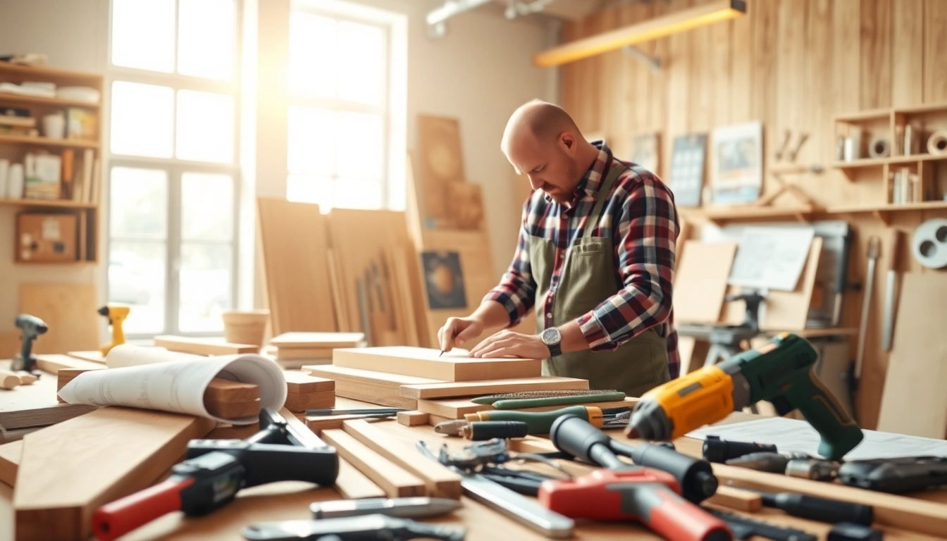 Enhancing home improvement projects with skilled craftsmanship in a vibrant workshop.