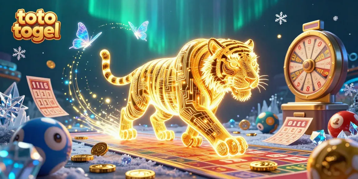 Menangkan toto togel dengan bola lotere dan kartu bingo berwarna cerah dalam suasana kasino digital.