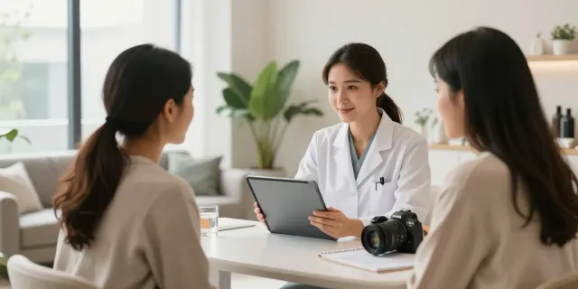 Alternatives to QOVES in a welcoming beauty consultation with an aesthetics specialist