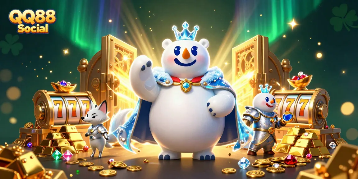 Engage with QQ88 Social's rich gaming treasures, featuring stunning 3D characters and dazzling casino elements.