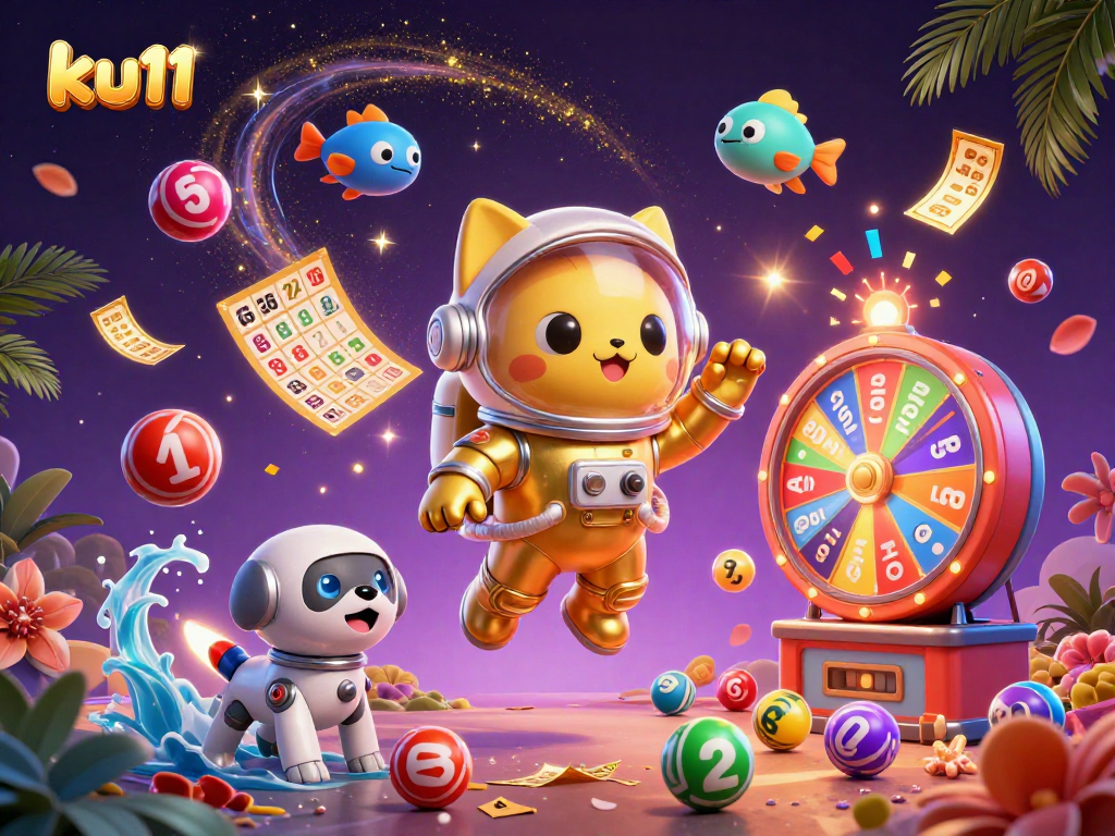 Win big with ku11 while enjoying a lively 3D casino scene filled with lottery excitement!