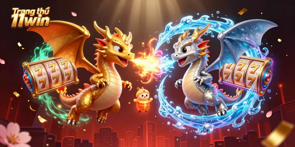 Engage with thrilling slots on Trang chủ 11win, featuring dynamic dragon-themed visuals and vibrant game elements.