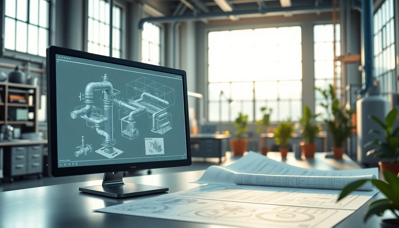 Engaging Plant 3D modeling workspace featuring detailed designs on a computer screen.
