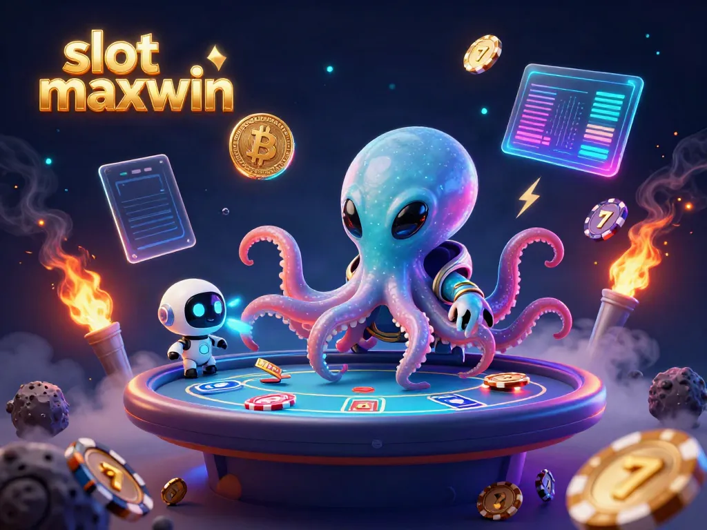 Engage with slot maxwin's thrilling alien gameplay at a holographic poker table in a cosmic casino.